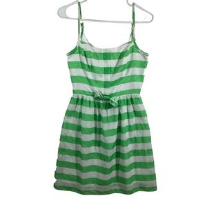 Lilly Pulitzer Antonia Mini Dress White And Green Striped